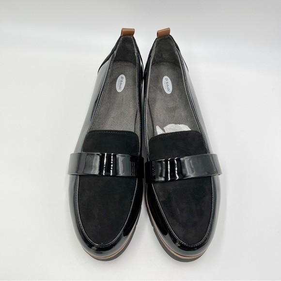 Dr Scholls Women's Webster Black Faux Suede & Patent Slip On Loafers Shoes 8.5 - Picture 4 of 13